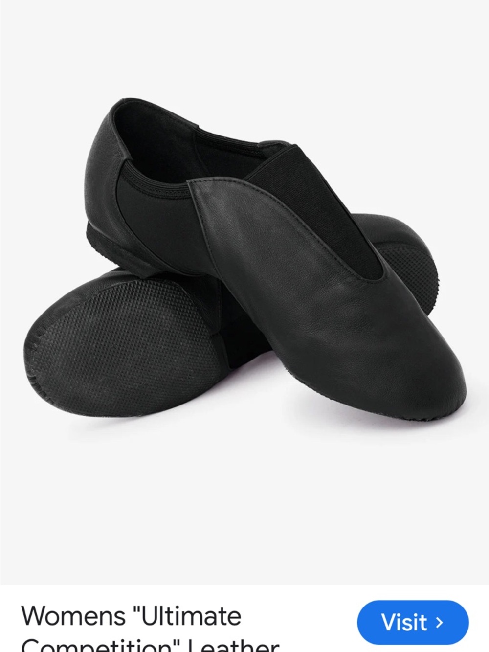 Revolution Black Leather Slip-On Jazz Shoes